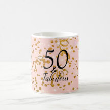 50 och Fabulous Birthday Rosa med Gud Confetti