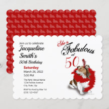 50 och Fabulous Birthday Sheltie Hund Red