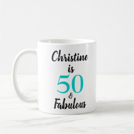 50 och Fabulous Birthday Turcos Black White Kaffemugg