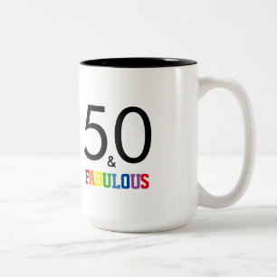 50 och Fabulous Birthday Två-Tonad Mugg