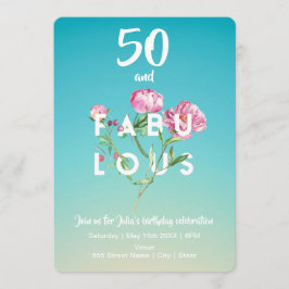 50 och FABULOUS | Bjuddagsinbjudan Inbjudningar