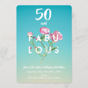 50 och FABULOUS   Bjuddagsinbjudan Inbjudningar