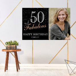 50- och Fabulous Black 50:e Födelsedagsfesten Phot Poster