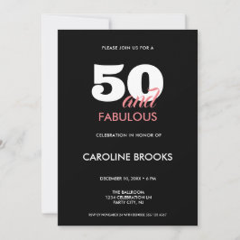 50 och Fabulous Black 50:e födelsedagsinbjudan Inbjudningar
