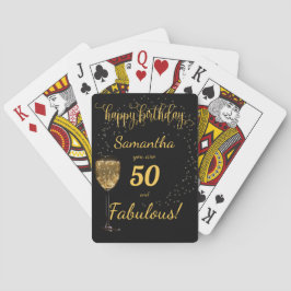 50 och Fabulous Black and Guld Birthday Template Casinokort