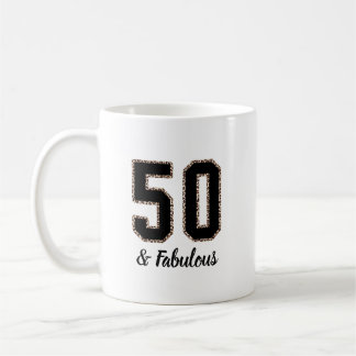 50 och Fabulous Black and Leopard Print Kaffemugg