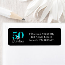 50 och Fabulous Black and Turquise Blue