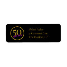 50 och Fabulous Black Guld and Rosa Returadress