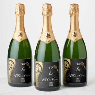 50 och Fabulous Black & Guld Birthday