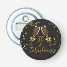 50 och Fabulous Black Guld Glitter Birthday Favor