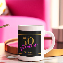 50 och Fabulous Black Guld Rosa Kaffemugg