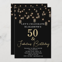 50 och Fabulous Black med String Ljus