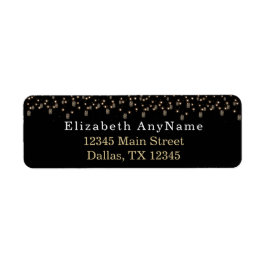 50 och Fabulous Black med String Ljus Returadress Etikett
