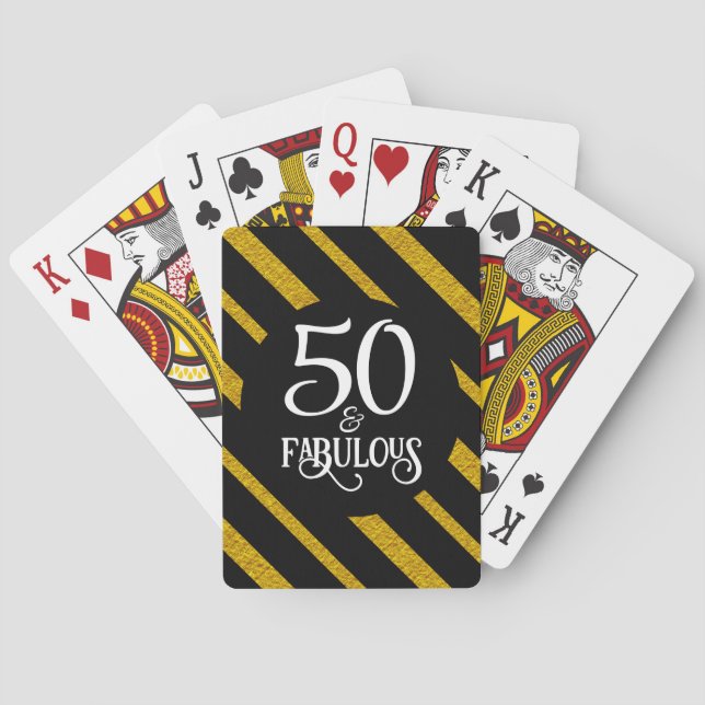 50 och Fabulous Black och Guld Casinokort (Baksidan)
