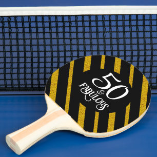 50 och Fabulous Black och Guld Pingisracket
