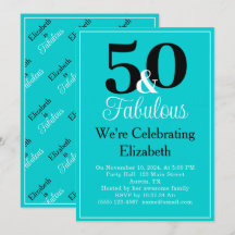 50 och Fabulous Black Turquise Blue White Gräns