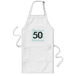 50 och Fabulous Black, White, Teal Apron Långt Förkläde