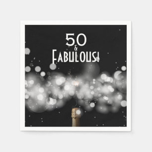 50 och Fabulous Champagne Födelsedagsfest Napkins Pappersservett