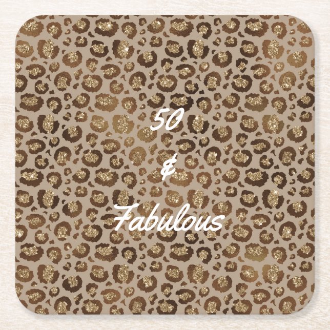 50 och Fabulous Cheetah Print Underlägg Papper Kvadrat (Framsidan)