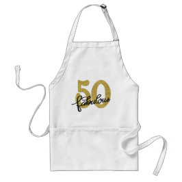 50 och Fabulous | Classy Guld Black and White Förkläde