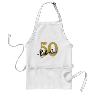 50 och Fabulous Classy Guld Black and White Förkläde