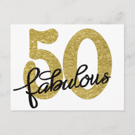 50 och Fabulous | Classy Guld Black and White Vykort
