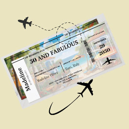 50 och Fabulous Destination Boarding Pass Birthday