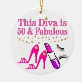 50 OCH FABULOUS DIVA JULGRANSPRYDNAD KERAMIK