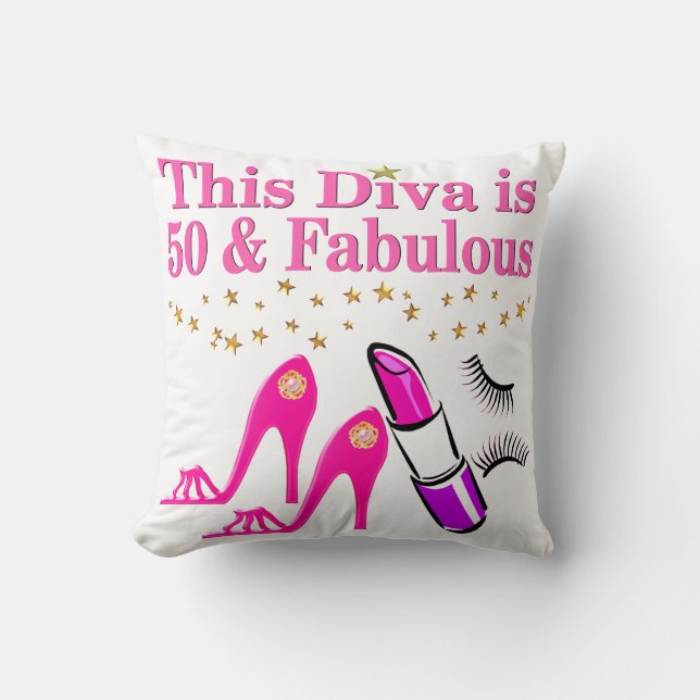 50 OCH FABULOUS DIVA KUDDE (Framsida)