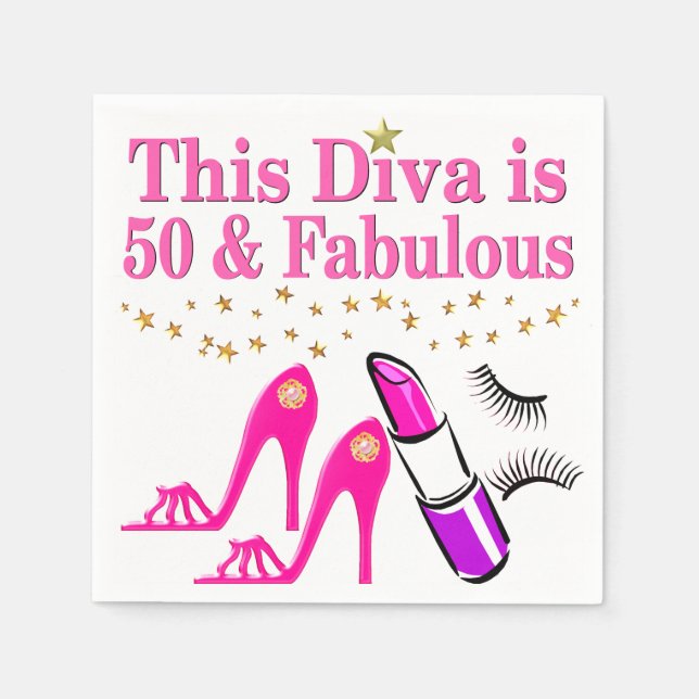 50 OCH FABULOUS DIVA PAPPERSSERVETT (Framsidan)
