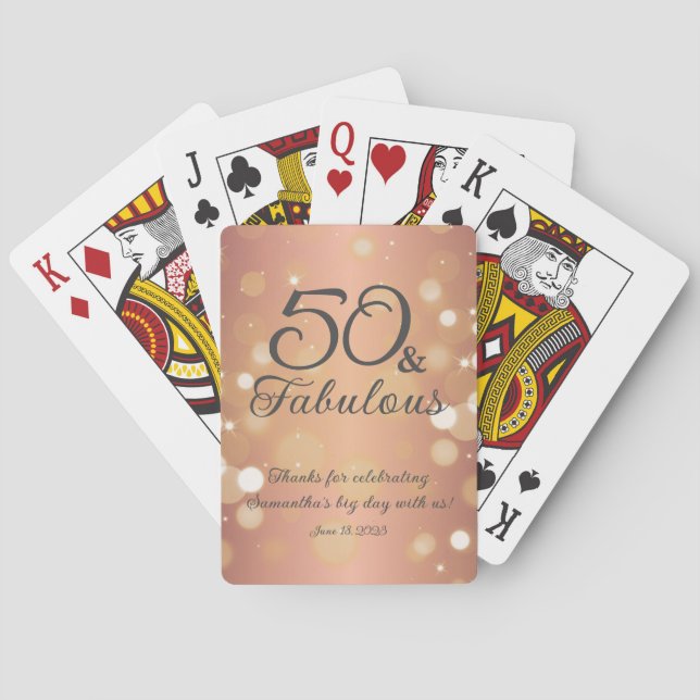 50 och Fabulous Elegant 50:e födelsedagskalkylen K Casinokort (Baksidan)