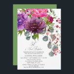 50 och Fabulous Elegant Blommigt 50:e födelsedagen Inbjudningar<br><div class="desc">50- och Fabulous Elegant Blommigt 50:e födelsedagsinbjudan har en snyggt vattenfärgsblombouquet i rosa,  lila och burgundy med grönt. Lägg bara till anpassningsbarna för dina 50-årsinbjudningar. Personlig genom att redigera texten i textrutorna. Designad av ©Evco Studio www.zazzle.com/store/evcostudio</div>