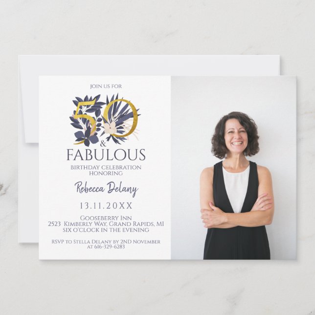 50 och Fabulous Elegant Blue Guld (Framsida)