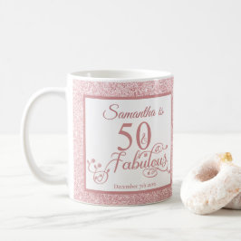 50 och Fabulous Elegant Ro Glitter Kaffemugg