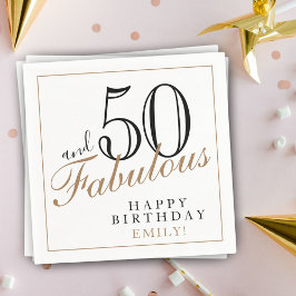 50 och Fabulous Elegant Script 50:e födelsedagen Pappersservett