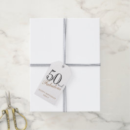 50 och Fabulous Elegant Script 50:e födelsedagen Presentetikett