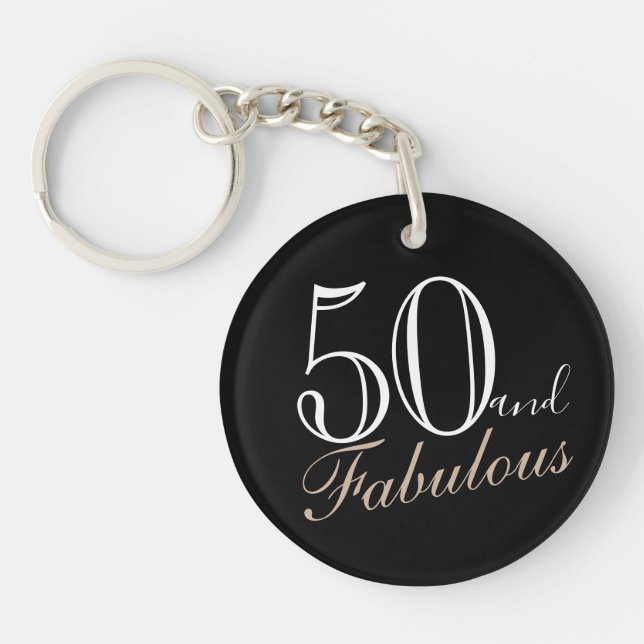 50 och Fabulous Elegant Script Black 50:e födelsed (Framsidan)