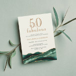 50 och Fabulous Emerald Grönt Agate 50:e födelseda Inbjudningar<br><div class="desc">Den här eleganten 50 och Fabulous inbjudan är perfekt för dem som vill fira sin 50-årsdag i stil. Utformningsfunktionerna gör att grönten agerar segment och ett faux guld glitter gräns, med modern manustypografi som tillför en sofistikerad beröring. Den kan laddas ned som ett digitalt inbjudningskort och kan även anpassas till...</div>