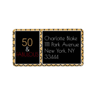 50- och Fabulous-etikett Adressetikett
