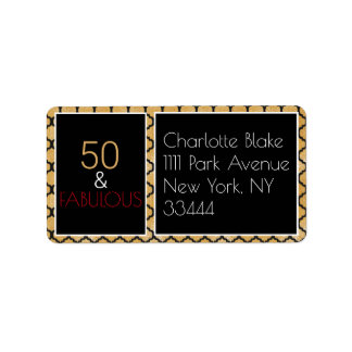50- och Fabulous-etikett Adressetikett
