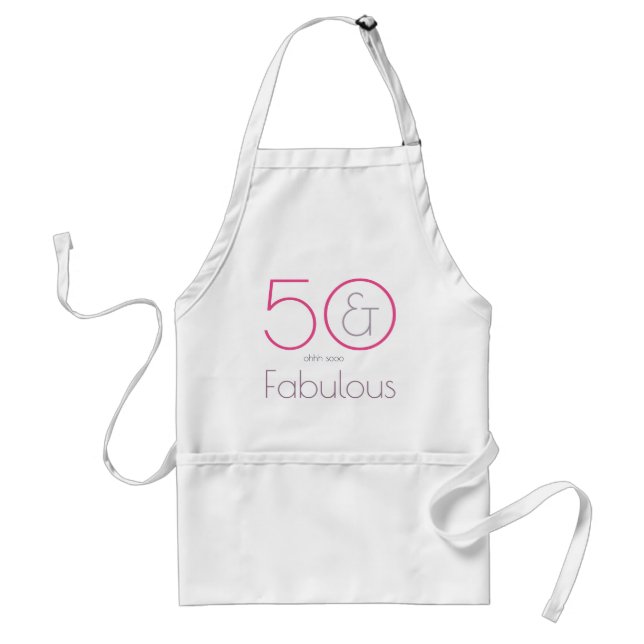 50 och Fabulous Födelsedagsfest Apron Förkläde (Framsidan)