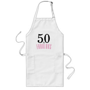 50 och Fabulous Födelsedagsfest Apron Långt Förkläde