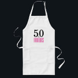 50 och Fabulous Födelsedagsfest Apron Långt Förkläde<br><div class="desc">Firar att du vrider 50 i stil med den här eleganten med 50 års födelsedagsdesign. 50 och Fabulous i shock rosa och svart text.</div>