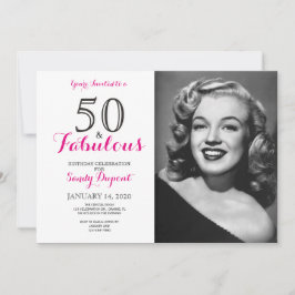50 och Fabulous Födelsedagsfest inbjudan
