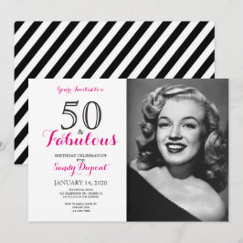 50 och Fabulous Födelsedagsfest inbjudan