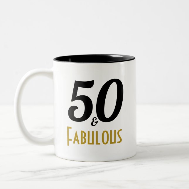 50 och Fabulous Födelsedagsfest Mugg (Vänster)