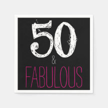 50 och Fabulous Födelsedagsfest Papper Napkins