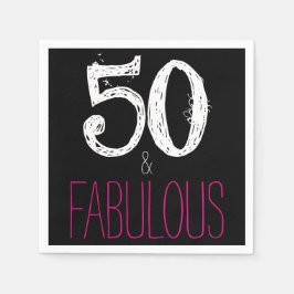 50 och Fabulous Födelsedagsfest Papper Napkins Pappersservett