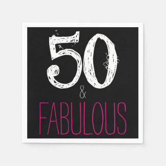 50 och Fabulous Födelsedagsfest Papper Napkins Pappersservett
