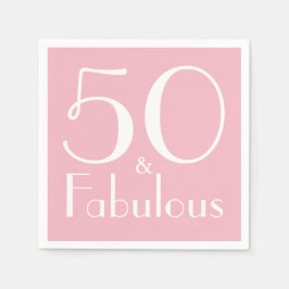 50 och Fabulous Födelsedagsfest Papper Napkins Pappersservett